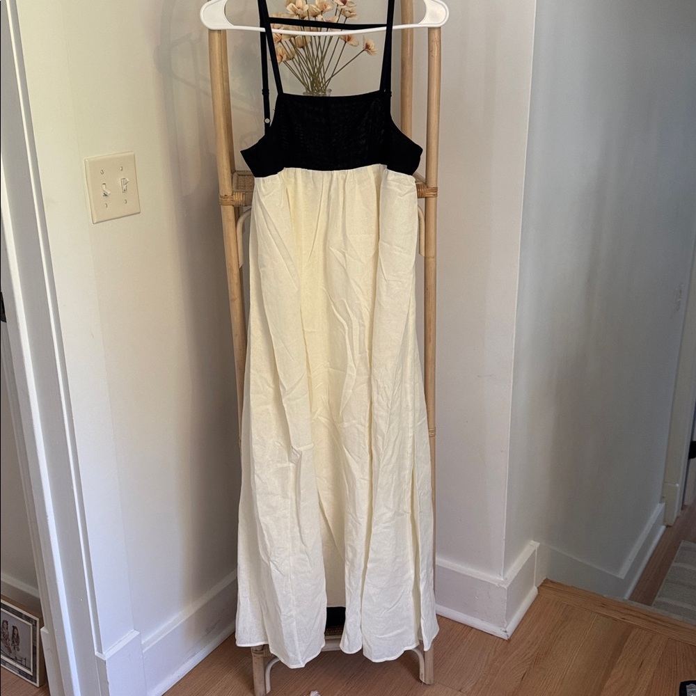 Black and Cream Maxi Dress